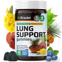 BIO KRAUTER Lung Detox Gummies - 60 Vegan Chews - Lung Cleanse Supplement w/vitamín C & Mullein Leaf Blend - Podpora dýchania