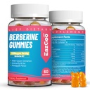 Berberine Gumies with Ceylon škorica, 1200mg Berberine HCI Supplement for Metabolic and Energy Support, Vegan, Non-GMO and Želatína-free - 60 Počet