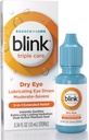 BLINK Triple Care Očné kvapky pre suché oči, lubrikantné očné kvapky, upokojujúce pre stredne ťažké až ťažké suché oči, s Hyaluronát, znižuje nepohodlie, dlhonosná hydratácia, 0,34 Fl Oz