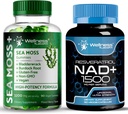 WELLNESS LABSRX NAD Supplement, 1500mg - Sea Moss Gummies, 3200mg