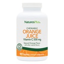 Natures Plus Orange Juice Žuvateľný vitamín C - 500 mg, 90 tabliet - Vysoká potencia Imunitná a cievna podpora zdravia Doplnková, Antioxidant - Jemné na žalúdku - Vegetariánska, bez lepidla - 90 Servisov
