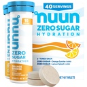 Nuun Zero Sugar Hydration Electrolyte Tablety - Sodík, Draslík, Chlorid, Vápnik, Horčík, Ľahké a lahodné Ovocné príchute, Bez cukru, Gluten Free, Vegan, Zmiešané Citrus 4 Balenie (40 Servings celkom)