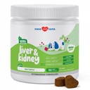 Milk Thitle pre psy - 90 mäkké žuvačky - Pečeň a podpora obličiek - Hepatálna podpora s EPA & DHA - Detox - Pečeň doplnok pre psy s choline a L-arginín.