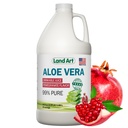 Land Art Pure Aloe Vera Juice - Ochutené granátové jablko - spracované za studena - Vnútorný súbor z ekologických čerstvých listov z Texasu - Pomoc 64 fl oz