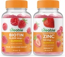 Životaschopný biotín + zinok 50mg, Gummy Bundle - veľké ochutnávky, vitamínové doplnky, bez lepku, bez GMO, žuvacie