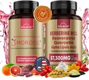 Všetko v jednom metabolizme Bundle - Morosil & Berberin komplex s Resveratrol Quercetin Alpha Lipoic Acid - Antioxidant, Vitality, Wellness Support - non-GMO, Gluten-Free, Vegan Supplement