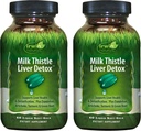 Irwin Naturals Milk Thitle Liver Detox - 60 Liquid Soft-Gels, Balenie 2 - Podporuje zdravie pečene s púpavkou, Artičoky, Turmerica a zelená repa koreň - 60 celkom slúži