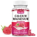Magnézium Magnézium Gumies, Magnézium 2:1 pomer s vitamínom D3, K2, B6, B12 pre kostnú silu, svalová funkcia a Nerve zdravie, Extra Absorpcia Formula, Vegan, Malinová príchuť 60 Gummies