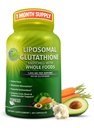 Lipozomálny glutatión 500mg - Aktívna forma L Glutatión (redukovaný) pre maximálnu absorpciu - vyrobený z organických celých potravín - Master Antioxidant a detoxikátor - Immune & Cardiovaskulárna podpora - 60 Počet
