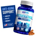 Máme radi vitamíny Resveratrol 1000 mg na porciu - 60 Ľahko prehltnúť Veggie Kapsule - Natural Resveratrol Supplement 1000mg - Antioxidant doplnok pomáha podporovať imunitný systém