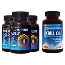 BioEmblem Antarktída Krill Oil Supplement Turmeric Curcumin s klinicky študoval TurmiPure - Spoločná podpora, Zdravý zápal Turmerica Doplnky