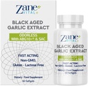 Zane - Aged Black Cesnak Kapsule - Imunitný systém, krvný tlak a Cholesterol Health Support - Menej zápachu - Efektívnejšie ako Allicin - 60 Kapsule Non-GMO, Gluten - Laktóza bez zápachu.