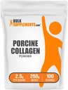 BulkSupplementments.com prasacia kolagén prášok - hydrolyzovaný kolagén doplnok, pre vlasy, koža, & nechty - Neochutené a bez lepku, 2,5g na obsluhu, 250g (8,8 oz) (Stock of 1)