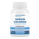 Puregen Labs Sodium Chloride Tablety 1 gm (1000 mg), USP (15.4gr.) 