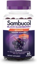 Sambucol Black Elderberry Gumies - Staršie plody so zinkom a vitamínom C pre dospelých, Sambucus Gumies, Immune Support - 60 Počet