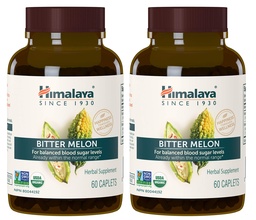 Himalája Organic Bitter Melon - Podpora metabolizmu bylinnej glukózy - USDA Organic, Non-GMO, Vegan, Gluten Free, Additive Free, 660 mg, 60 Caplets (Pack of 2)