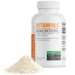 Bronson Vitamín C prášok Čistá kyselina askorbová Rozpustné jemné nekryštály Non GMO