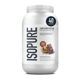 Isopure Low Carb 100% Pure Wheey Isolate Protein Powder, Lactose, Gluten Free, With Vitamíny, Čokoláda Arašidové maslo, 25g Protein Per Serving, 3 Lbs, 40 Servings (Backaging May Vary)