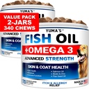 (2 balenia) Omega 3 Rybí olej pre psy - 170 žuvačky - Skin and Coat Supplement - Omega 3 pre psy - suché a svrbiace ošetrenie pre pokožku - alergická podpora pre psov proti Shedding Treats - Salmon - Chicken Flavor
