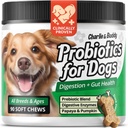 Charlie & Buddy Pet Probiotiká pre psy Pomoc Gut Flora, pes probiotiká pre tráviace zdravie s tráviacimi enzýmami, tekvica, a papáje pre rozrušenie žalúdka, 90 mäkké probiotické žuvačky pre psy, Duck Flavor