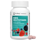Dr. Berg Kids Žuvacie multivitamíny (NOT sladené w/Sugar) - Denný multivitamín pre deti, ktorý obsahuje 20 živín a stopového minerálneho komplexu - zmiešané vitamíny pre deti - červené Wafery
