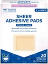 Rite Aid Sheer Adhezive Bandages with Sterile Non Stick Pad, 3" x 4" - 20 Gróf 