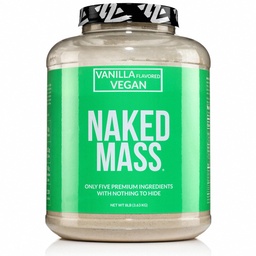 NAKED Vegánska hmotnosť - Vanilla Vegan Váha Gainer - 1,230 kalórií, non-GMO, Soy & Gluten Free, žiadne umelé zložky - 8LB hromadne - 11 porcií