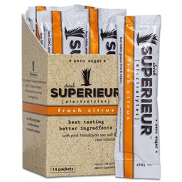 Superieur Electrolyte Powder Pakets - Vegan Electrolyte Hydration Powder w/Sea Minerals - Keto Friendly, Non-GMO, Zero Sugar Electrolyte Supplement - Healthy Sports Drink - Citrus (14 paketov)