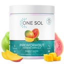 One Sol Pre-Workout pre ženy, Vylepšené čerpadlo a zameranie, Žiadne nervy alebo Crash, Prírodné zložky, 100% Vegan, Gluten Free & Soy Free, (Mango Guava)