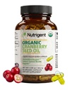 USDA Organic 100% Pure Cranberry Seed Oil 940 mg, Plant Sourced Omega 3-6-9 Mastné kyseliny, Liquid Organic Capsules, Urinary Health & Skin Health Support, 60 Kapsule