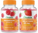 Životaschopné horčík + Melatonín 20 mg, Gummy Bundle - Veľká chuť, vitamínové doplnky, bez lepidla, bez GMO, Žuvacia Gummy