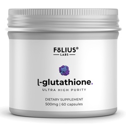 Ultra vysoká sila L-Glutatión 98% doplnok pre žiariace kože - kolagén Doplnky pre ženy a mužov - 500mg koncentrovaného vzorca, Redukované L-Glutatión doplnok - 60 kapsúl