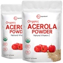 2 Balenie Pure USDA Organic Acerola Cherry prášok, prírodný a organický vitamín C pre imunitný systém, 8 Ounce, No GMO, No Gluten, Brazília Pôvod