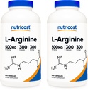 Nutricost L-arginín 500 mg, 300 kapsúl (2 fľaše)