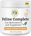 Holistist Pet Organics Feline Kompletné organické Pumpkin - 8 Oz - Multivitamínový a probiotický prášok pre mačky - Prírodné Cat Food & Digestive Podpora