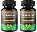 Berberine 1300mg s extraktom zo zeleného čaju, Resveratrol, Red kvasinka ryže & CoQ10 