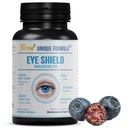 Eye Shield Supplement with Bulberry Extract, Lutein, Zeaxantin, Astaxantin, and Beta-Carotén - Supports Dry Eyes, Vision Health, and Night Vision, 90 Veg Capsules