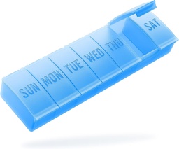Barhon pilulky Usporiadateľ veľké, Týždenná Medicine pilulky Usporiadatelia, 7 Day pilulky Box Prípad Cestovanie pre veľké vitamínové doplnky Rybí olej, Modrá
