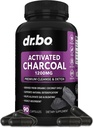 Aktivované kapsule Charcoal Clease Detox - 1200mg Organic Coconut Charcoal Tablety pre Žalúdočný plyn a úľavu od Bloating Muži Ženy Deti - Aktívne kapsule Powder Binder Aktivované doplnky pre Gut