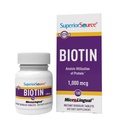 Superior Zdroj Biotin 1000 mcg. Pod jazyk rýchly rozpustiť MicroLingual tablety, 100 Počet, podporuje zdravé vlasy, koža, a rast nechtov, pomáha podporovať metabolizmus energie, non-GMO