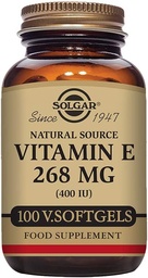 Solgar Vitamín E 268 mg (400 IU), 100 Vegetarian Softgels - Natural Antioxidant, Skin & Immune System Support - Prirodzene-Zdrojovaný vitamín E - Non-GMO, Vegan, Gluten Free, Dairy Free - 100 Servings