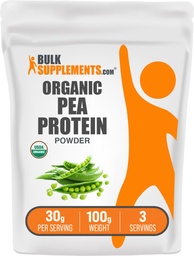 BulkSupplements.com Organic Pea Protein Powder - Plant Based & Vegan Protein Powder - Neochutené & Gluten Free, 30g per Serving, 100g (3,5 oz) (Pack of 1)