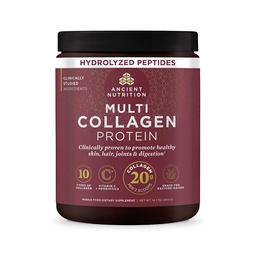 Staroveká výživa Kolagén Peptidy Prášok, Multikolagén Protein, Ženy a muži, Vitamín C, Probiotiká, Hydrolyzovaný kolagén, Podporuje pokožku, kĺby, Gut zdravie, Nearomatizované, 40 Servisov