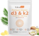 Vitamín D3 K2 Supplement Softgel, Vitamín D3 K2 Softgel s 10000 IU podporuje Immune, srdce, zuby a kosti zdravie, bez GMO, lepku, sóje