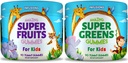 Infúzie Super ovocie a Super zelené Gummy pre deti 180 Count Superfood Blend mäkké a lahodné lepidlo zadarmo non-GMO