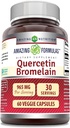 Amazing Nutrition Quercetin 800 Mg with Bromelain 165 Mg Veggie Capsules Supplement 
