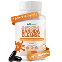 11-in-1 Candida Cleanse, Advanced Candida Cleanse Detox pre ženy a mužov, Candida Suplement with Oregano, Caprylic Acid, Probiotiká a bylinné extrakty, 60 Softgels