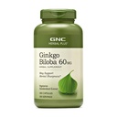 GNC bylinné Plus Ginkgo Biloba 60mg doplnok, Vegetarián, podporuje duševnú ostrosť, 300 Služieb