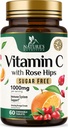 Vitamín C Žuvateľný 1000 mg - Extra sila Antioxidanty pre výkonnú imunitnú podporu w/vitamín C & Rose HIPS - Silné diétne VIT C Chews Supplement, Natural Orange Flavor, Vegan, non-GMO - 60 tabliet