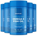 Rybí olej Doplnky s Omega 3 mastné kyseliny (5 fľaša, 120 Softgels) - Vysoká EPA, DHA, a IFOS Rybí olej Tabletky Podpora srdce a spoločné zdravie - Burpless Rybí olej podporuje funkciu mozgu